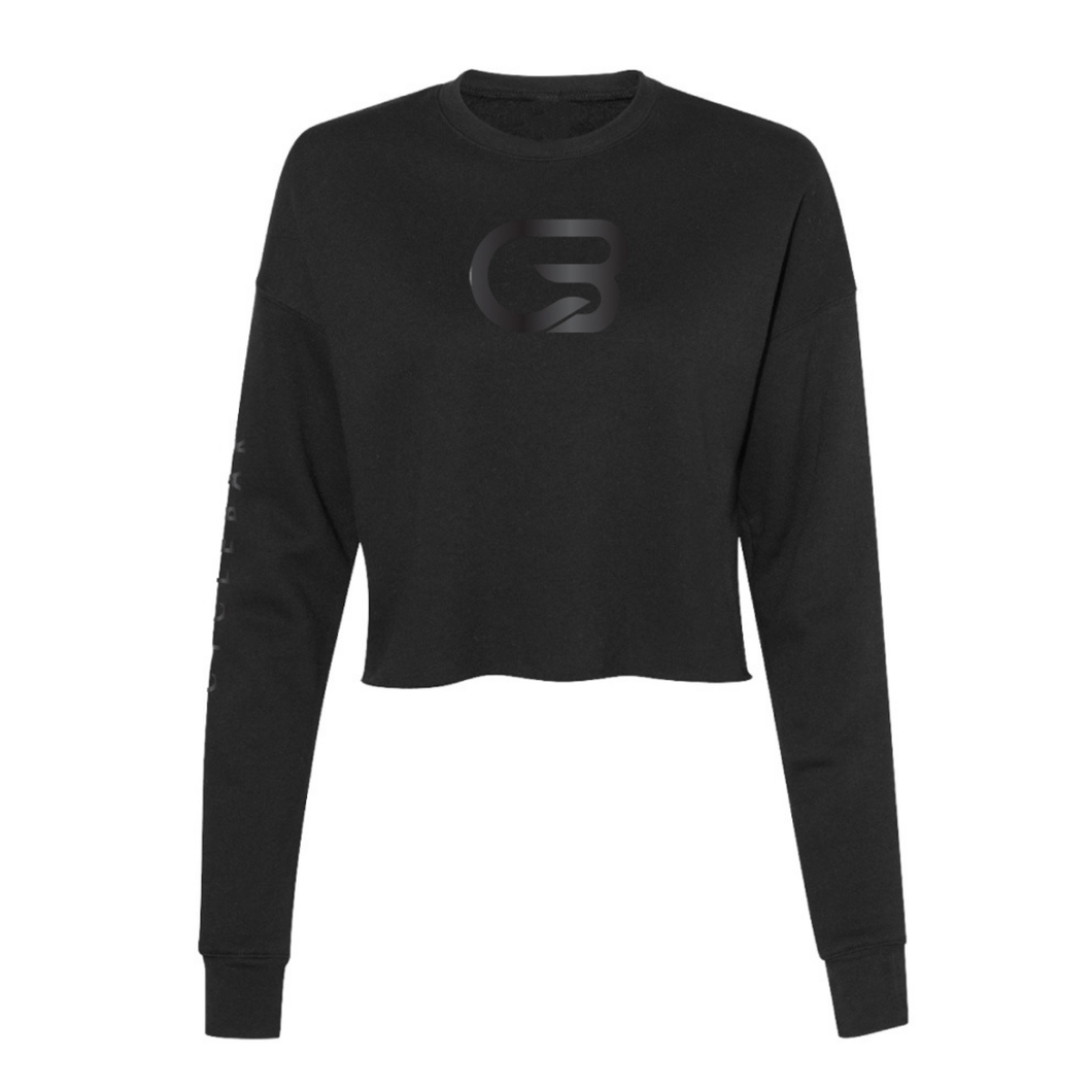 Crop Pullover - Black/Black Foil