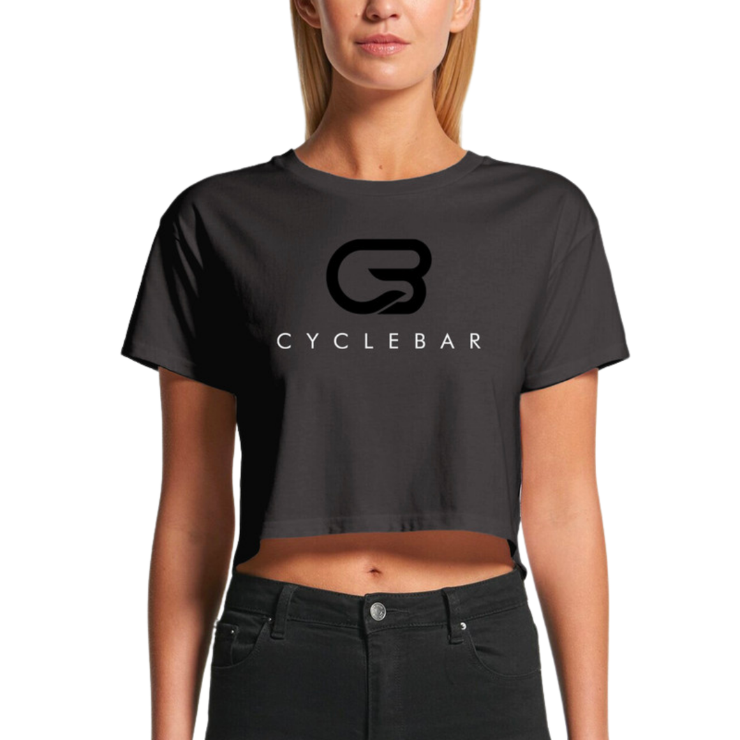 CYCLEBAR - VARSITY CROP TEE - COAL