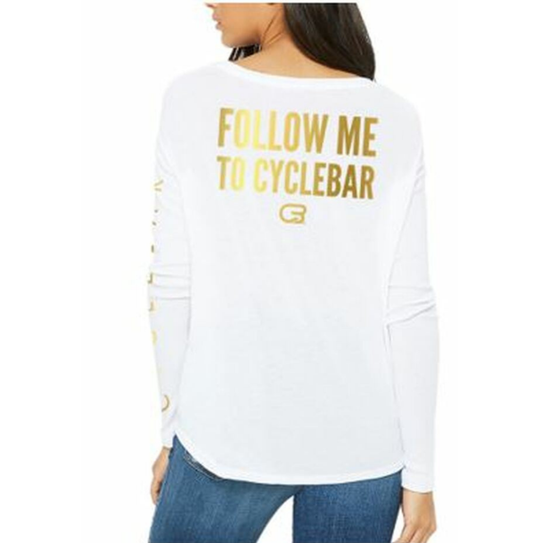 Follow Me Long Sleeve - White/Gold Foil