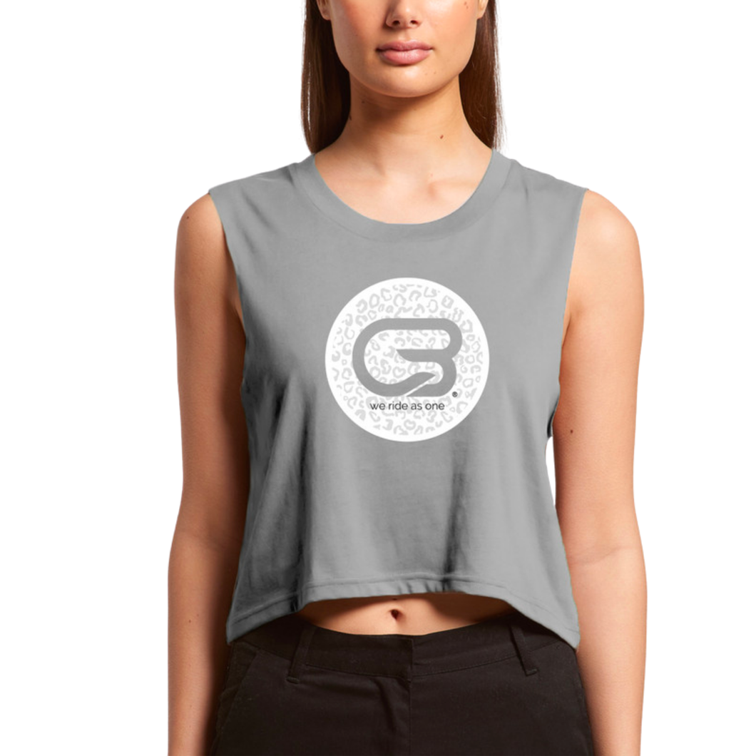CYCLEBAR- WE RIDE AS ONE CIRCLE CROP TANK - STORM