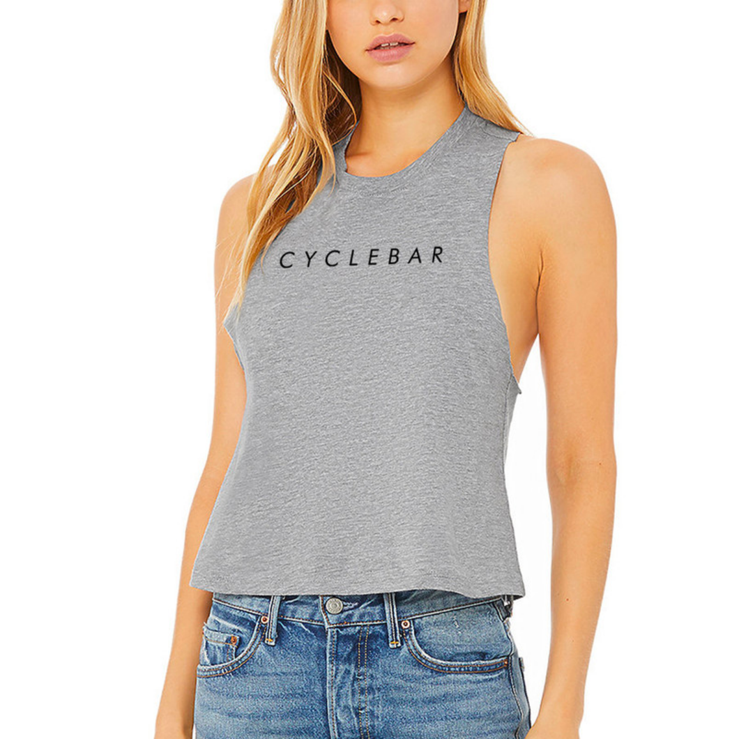 CYCLEBAR - HEATHERED CROP TANK - ATHLETIC HEATHER
