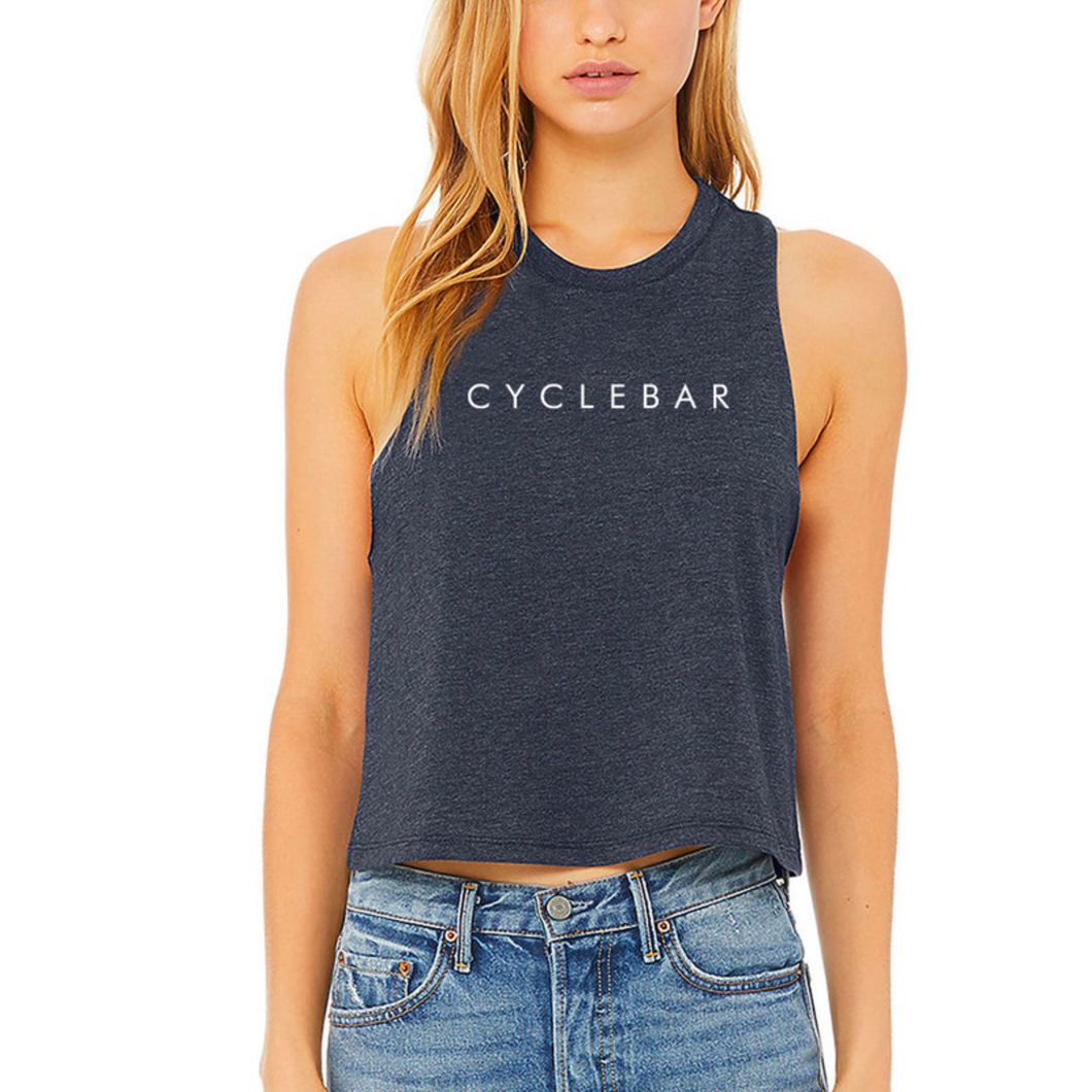 CYCLEBAR - HEATHERED CROP TANK - HEATHER NAVY