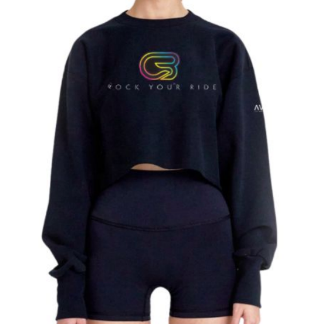 AVA ACTIVE - CROPPED SWEATSHIRT - BLACK