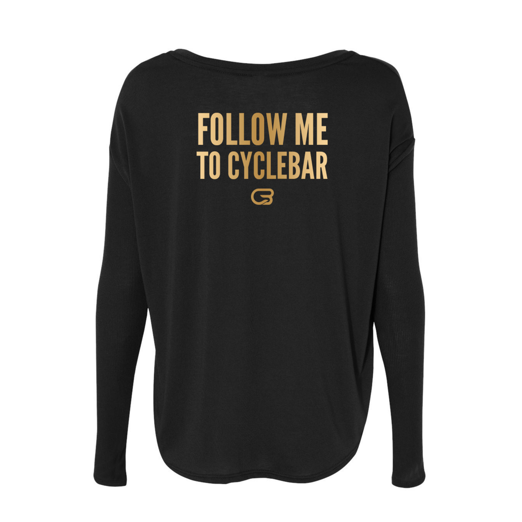 Follow Me Long Sleeve - Black/Gold Foil