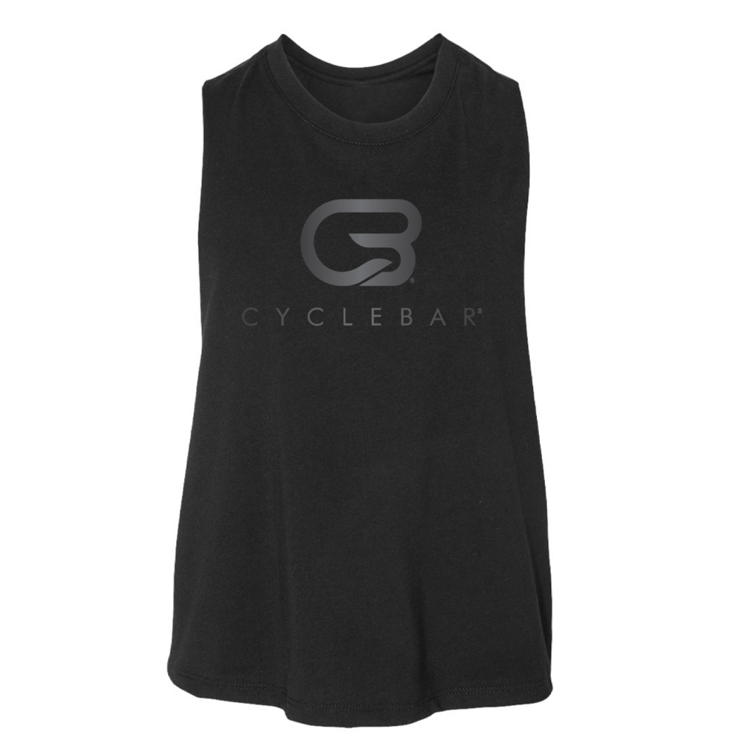 Womens Racerback Tank - Black/Black Foil